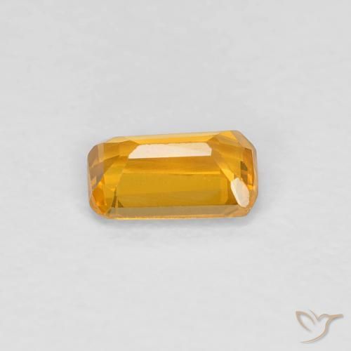 Zaffiro Arancione-Oro medio naturale da 0.36 ct, Ottagonale / Taglio smeraldo, VVS