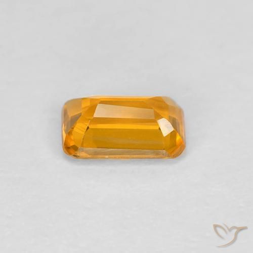 Zaffiro Arancio Dorato Profondo naturale da 0.38 ct, Ottagonale / Taglio smeraldo, VVS