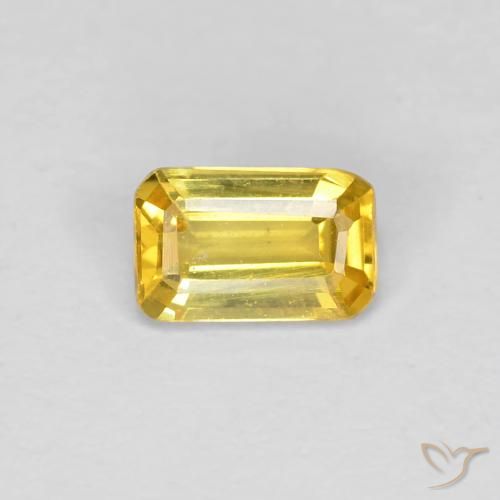 0.34ct Naturale Giallo Toscana Zaffiro, Taglio smeraldo, VVS-VS