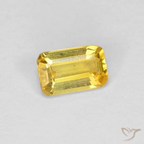 Zaffiro Giallo Toscana naturale da 0.34 ct, Ottagonale / Taglio smeraldo, VVS-VS