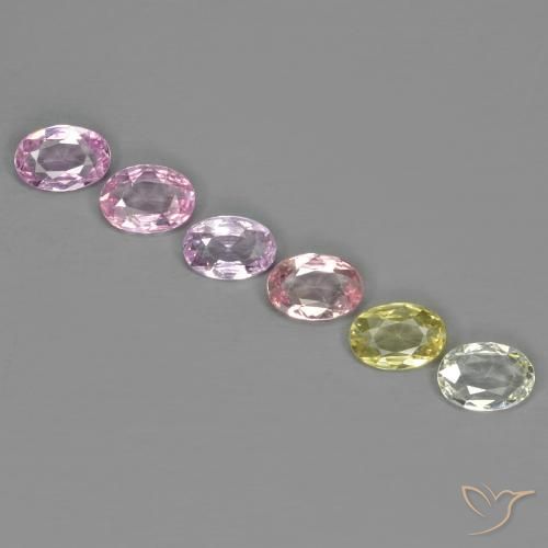 Gemme di Zaffiro Multicolore naturale da 2.50 ct, Ovale, VS