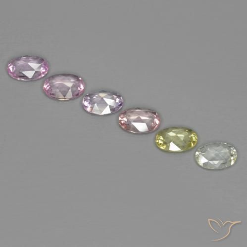 Gemme di Zaffiro Multicolore naturale da 2.50 ct, Ovale, VS