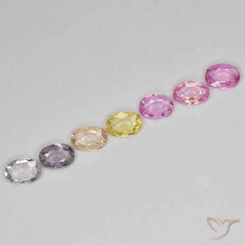 Gemme di Zaffiro Multicolore naturale da 2.60 ct, Ovale, VS