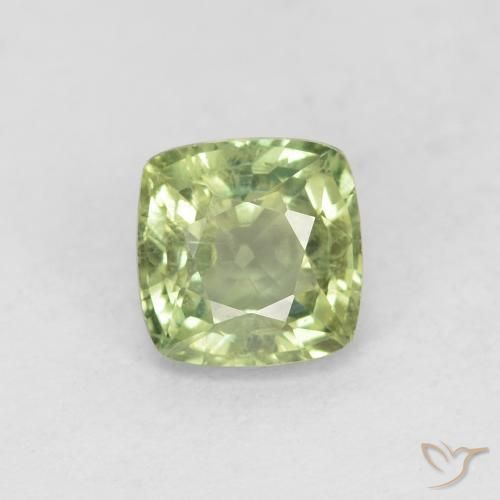 0.79ct Naturale Verde scuro pallido Zaffiro, Cuscino, VS