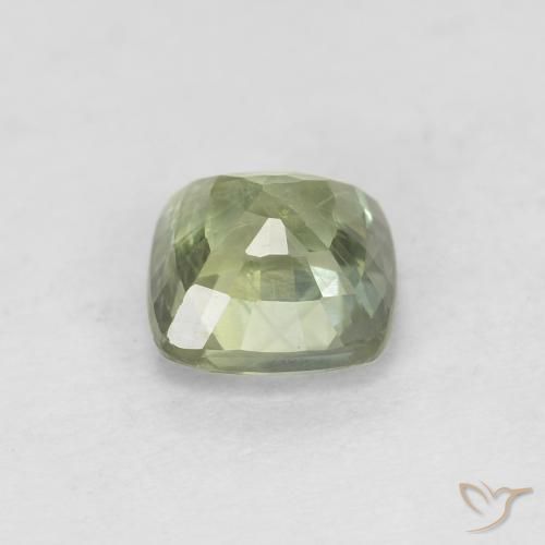 Zaffiro Verde scuro pallido naturale da 0.79 ct, Cuscino, VS
