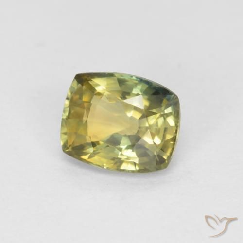Zaffiro Giallo verdastro naturale da 0.99 ct, Cuscino, VVS-VS