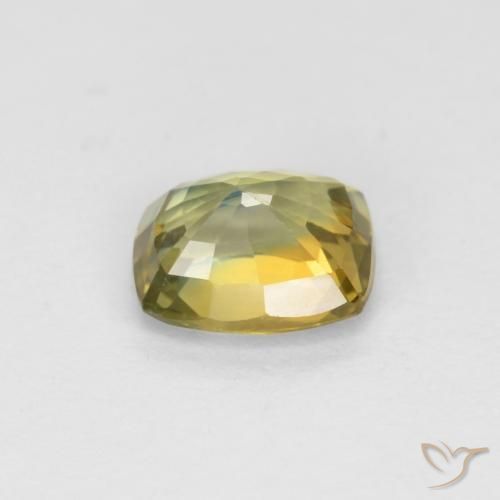 Zaffiro Giallo verdastro naturale da 0.99 ct, Cuscino, VVS-VS