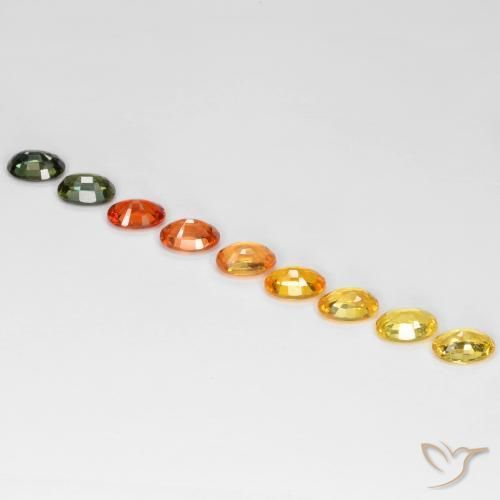 Gemme di Zaffiro Multicolore naturale da 5.84 ct, Ovale, VS