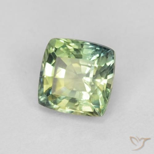 Zaffiro Verde chiaro naturale da 0.87 ct, Cuscino, VVS-VS
