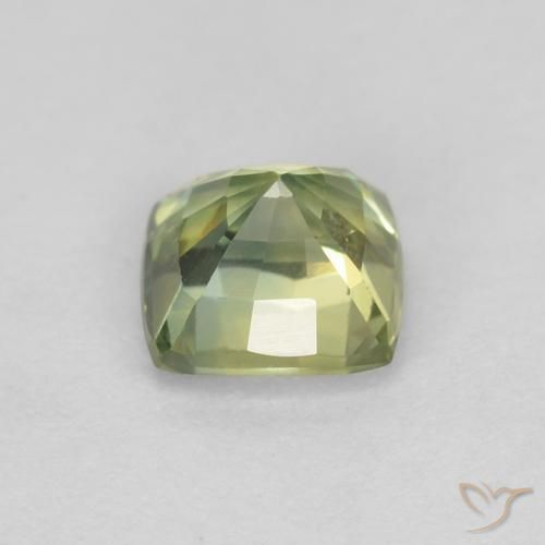 Zaffiro Verde chiaro naturale da 0.87 ct, Cuscino, VVS-VS
