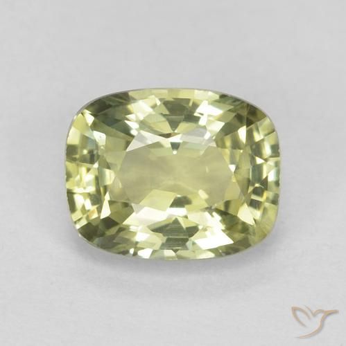 0.67ct Naturale Verde Pera Chiaro Zaffiro, Cuscino, VVS-VS