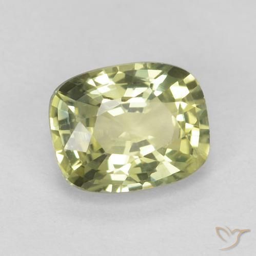 Zaffiro Verde Pera Chiaro naturale da 0.67 ct, Cuscino, VVS-VS