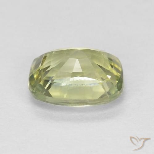 Zaffiro Verde Pera Chiaro naturale da 0.67 ct, Cuscino, VVS-VS