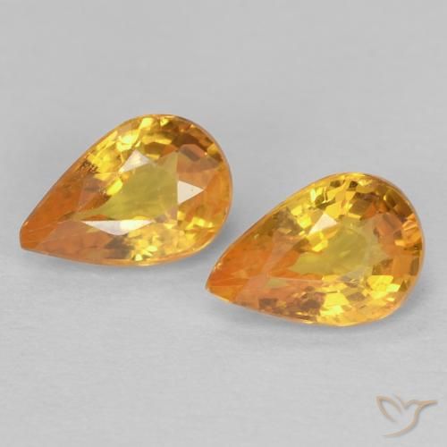 1.09ctw Naturale Oro Zaffiro, Forma a pera, VS