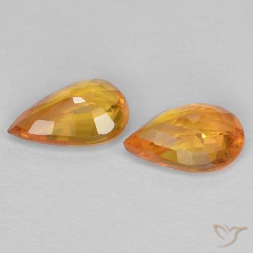 Gemme di Zaffiro Oro naturale da 0.90 ct, Forma a pera, VS
