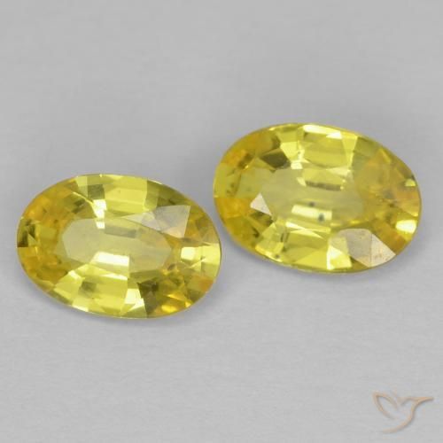 Gemme di Zaffiro Giallo chiaro naturale da 1.01 ct, Ovale, VVS