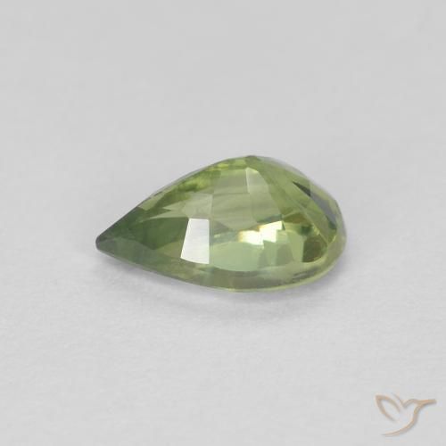 Zaffiro Verde foresta naturale da 0.64 ct, Forma a pera, VS