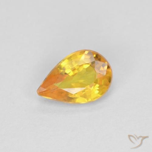 0.45ct Naturale Dorato Zaffiro, Forma a pera, VS