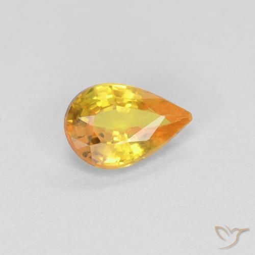 Zaffiro Dorato naturale da 0.45 ct, Forma a pera, VS