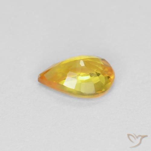 Zaffiro Dorato naturale da 0.45 ct, Forma a pera, VS