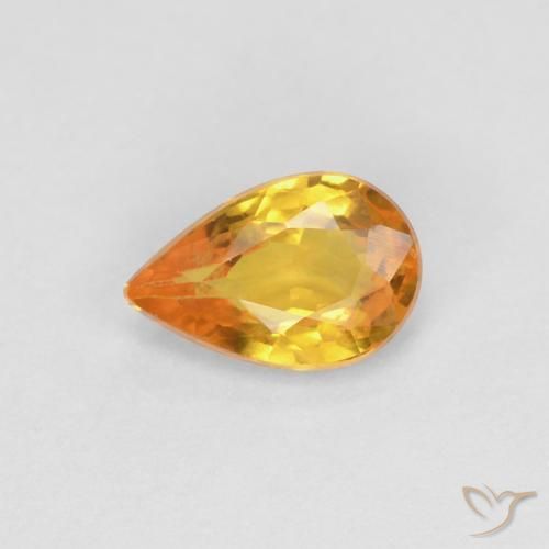 0.53ct Naturale Oro Zaffiro, Forma a pera, VVS-VS