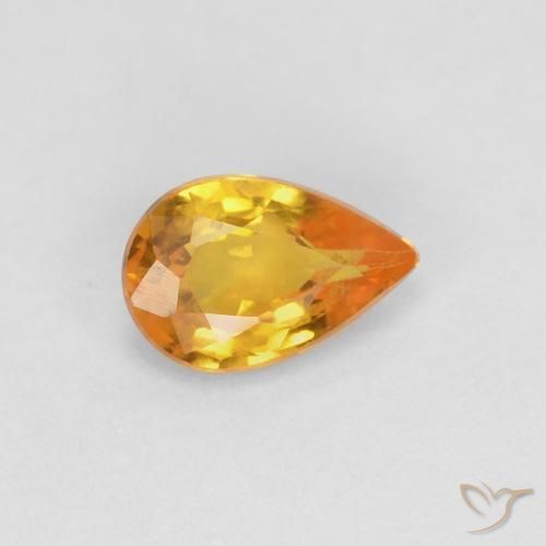 Zaffiro Oro naturale da 0.53 ct, Forma a pera, VVS-VS