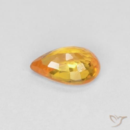 Zaffiro Oro naturale da 0.53 ct, Forma a pera, VVS-VS