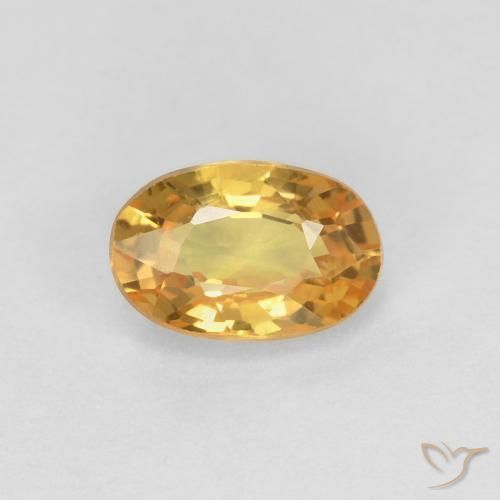 0.70ct Naturale Arancio Dorato Profondo Zaffiro, Ovale, VS