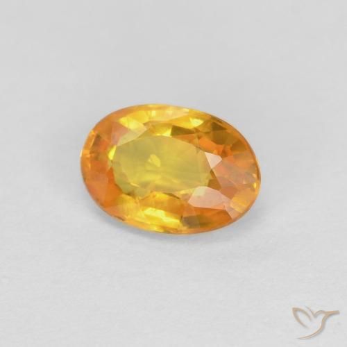 Zaffiro Albicocca Arancia naturale da 0.66 ct, Ovale, VVS-VS