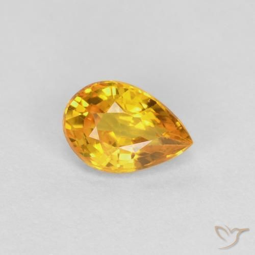 0.53ct Naturale Dorato Zaffiro, Forma a pera, VVS-VS