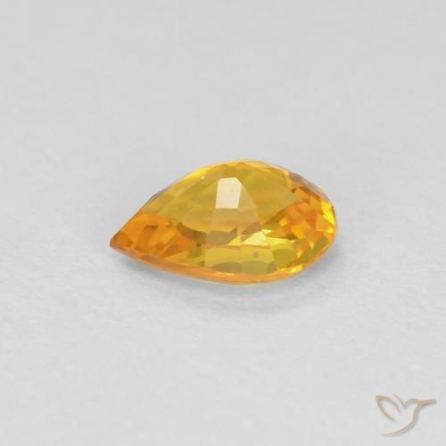 Zaffiro Dorato naturale da 0.53 ct, Forma a pera, VVS-VS