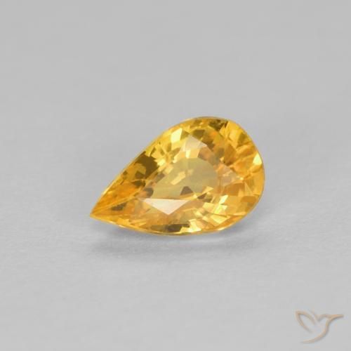 0.47ct Naturale Dorato Zaffiro, Forma a pera, VVS-VS