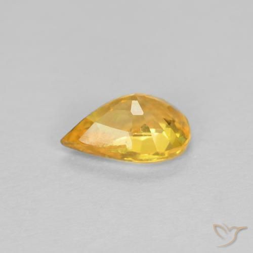 Zaffiro Dorato naturale da 0.47 ct, Forma a pera, VVS-VS