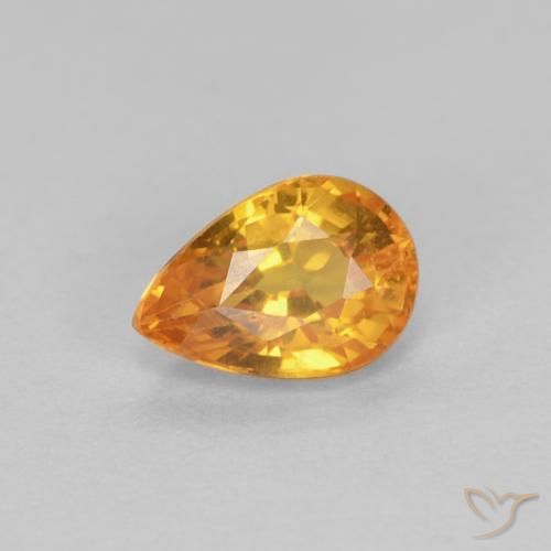 0.61ct Naturale Oro Zaffiro, Forma a pera, VVS-VS