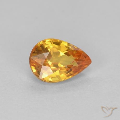 Zaffiro Oro naturale da 0.61 ct, Forma a pera, VVS-VS