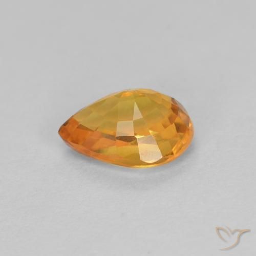 Zaffiro Oro naturale da 0.61 ct, Forma a pera, VVS-VS