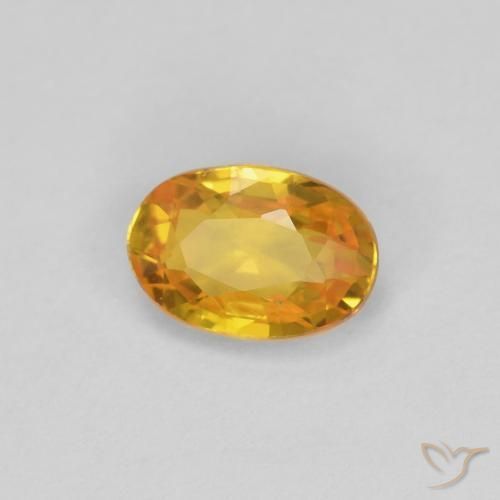 Zaffiro Dorato naturale da 0.55 ct, Ovale, VVS-VS
