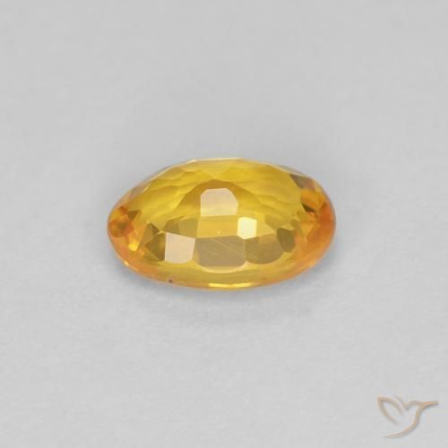 Zaffiro Dorato naturale da 0.55 ct, Ovale, VVS-VS
