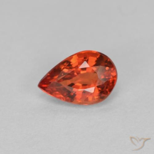 0.54ct Naturale Rosso Ambra Intenso Zaffiro, Forma a pera, VVS-VS, Photo A