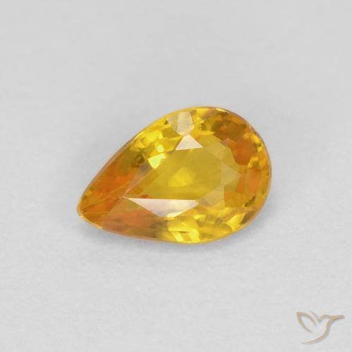 0.48ct Naturale Dorato Zaffiro, Forma a pera, VVS
