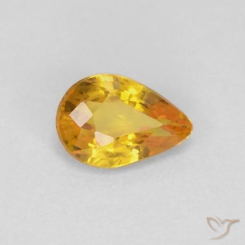 Zaffiro Dorato naturale da 0.48 ct, Forma a pera, VVS