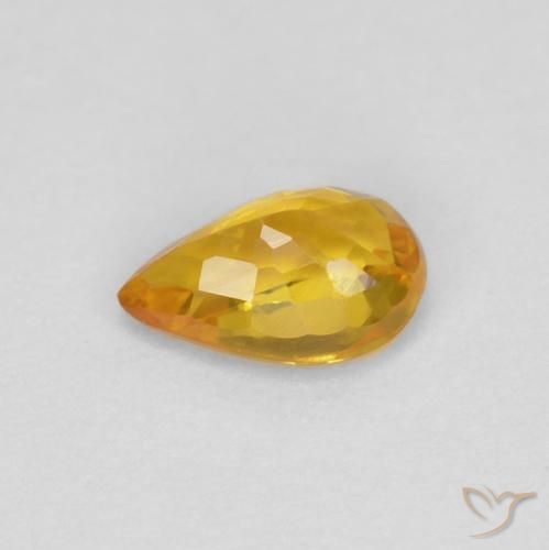 Zaffiro Dorato naturale da 0.48 ct, Forma a pera, VVS