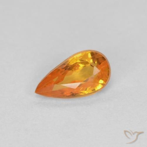 0.36ct Naturale Oro Zaffiro, Forma a pera, VVS