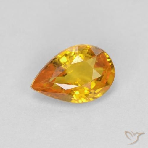0.50ct Naturale Dorato Zaffiro, Forma a pera, VS