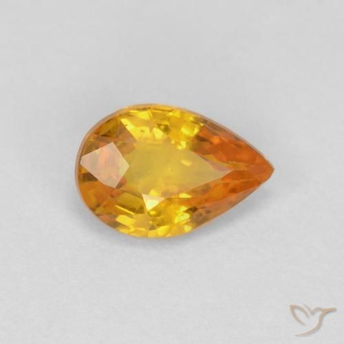 Zaffiro Dorato naturale da 0.50 ct, Forma a pera, VS