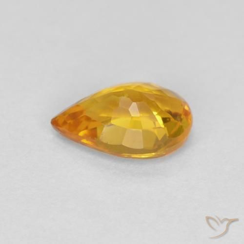 Zaffiro Dorato naturale da 0.50 ct, Forma a pera, VS