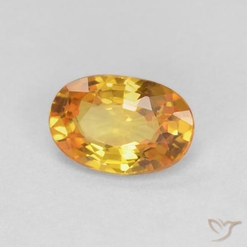 Zaffiro Dorato naturale da 0.60 ct, Ovale, VS