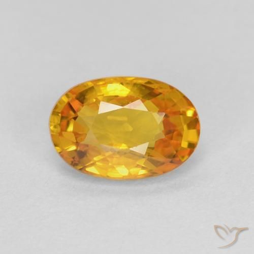 0.70ct Naturale Arancione-Oro medio Zaffiro, Ovale, VS