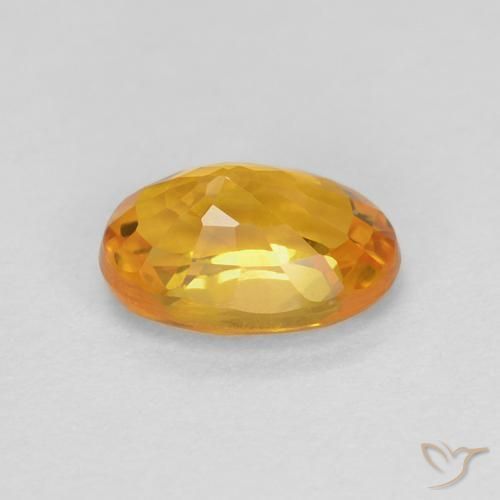 Zaffiro Arancione-Oro medio naturale da 0.70 ct, Ovale, VS