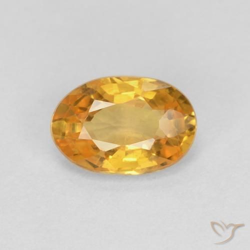 Zaffiro Arancio Dorato Profondo naturale da 0.56 ct, Ovale, VS